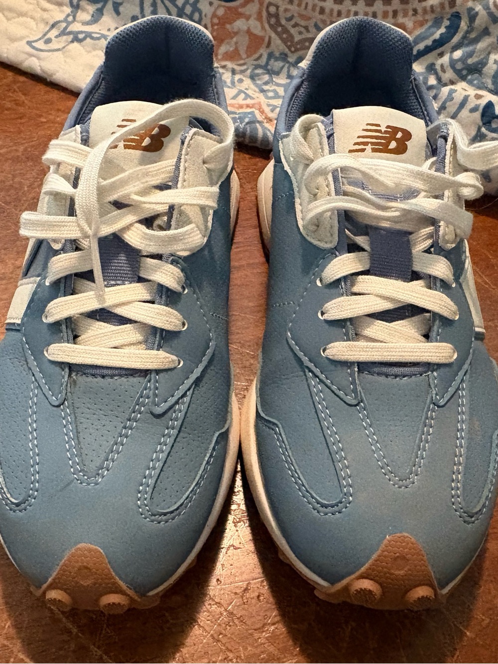New Balance Blue and White Lace-Up Sneakers